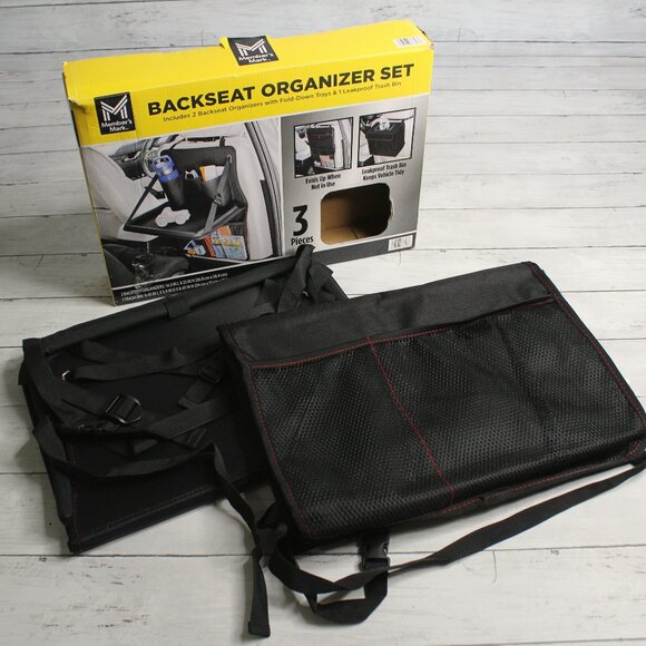 Backseat Organizer Set Fold Down Up Trays Travel Car Vehicle Caddy Set - Picture 1 of 4